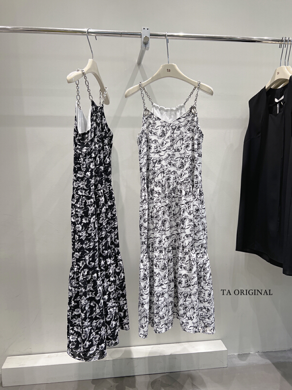 [TA] printed fashion suspender dress 10926# ll