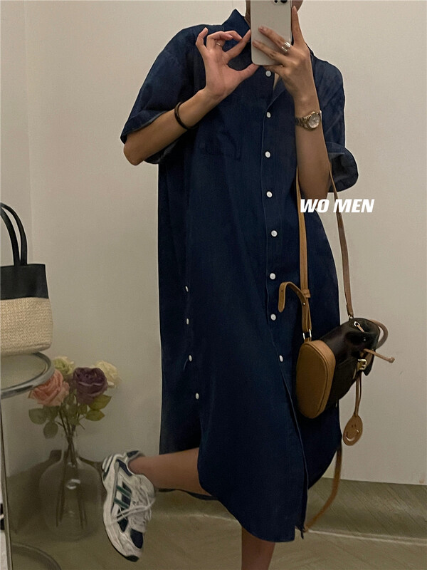 [Wo / men] single breasted pocket design dress 2882# zxl