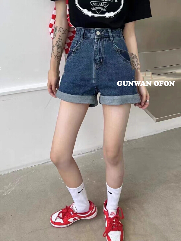 [G.W] Korean fashion retro simple denim shorts 5232# zxx