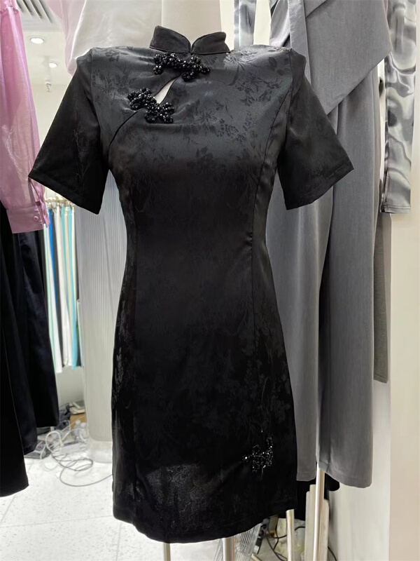 New in early summer! [semi plain] Chinese style vertical collar dish buckle cheongsam dress v367# ZSY