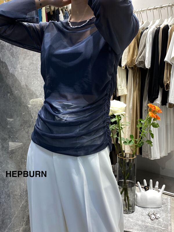 現貨!初夏上新!【HEPBURN 赫本】時尚百搭壓褶設計感防曬衫  YS1-3301#  L