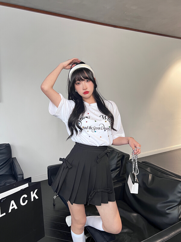 goods in stock! [CXI] bow design pleated slim and light proof skirt (bow is not detachable) a9086# WPL