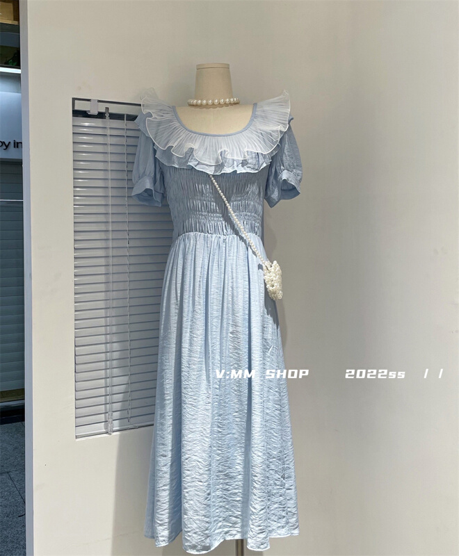 【V:MM】法式氣質打攬荷葉領連衣裙  3121#  CLS