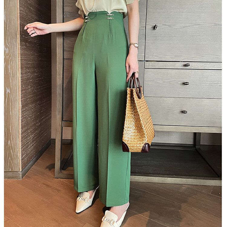 [Hanna Hanna] temperament commuter high waist thin trousers m3130# XJ