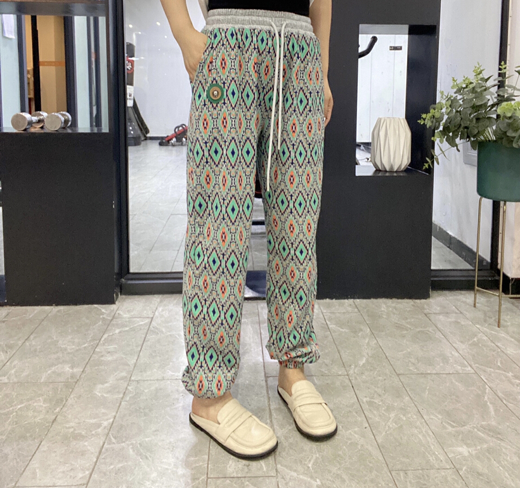 [Qijia +] Korean drawstring elastic waist casual pants 7390# zyh