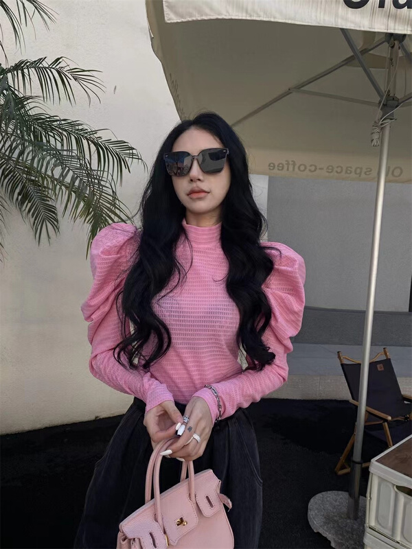 New year in early spring! [web sensing] Korean Pullover bubble sleeve blouse a807# ozq