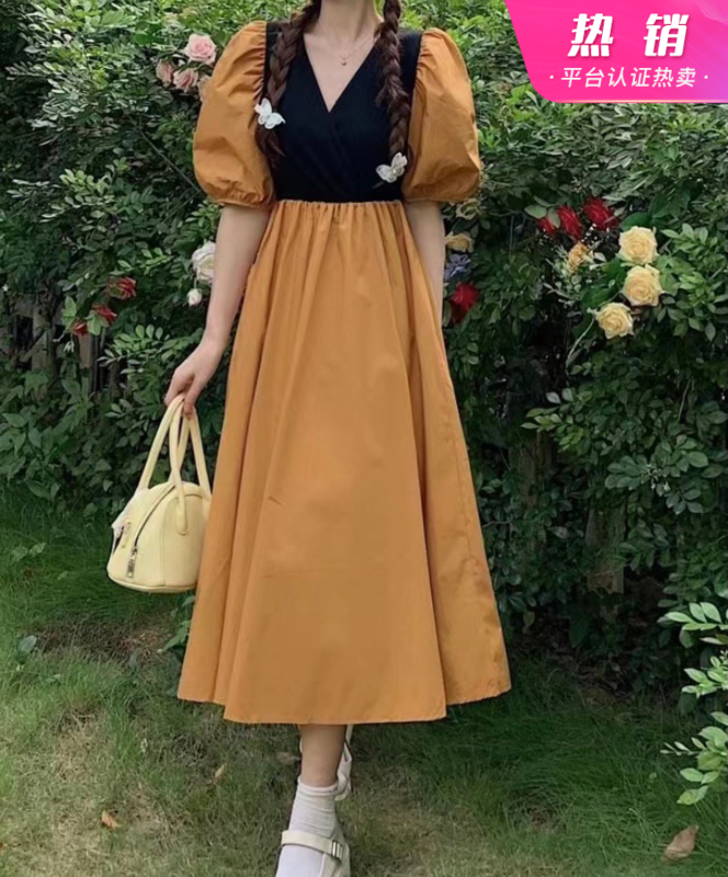 [jin.c] multi panel waist closing temperament dress ys1-c7232\xyy