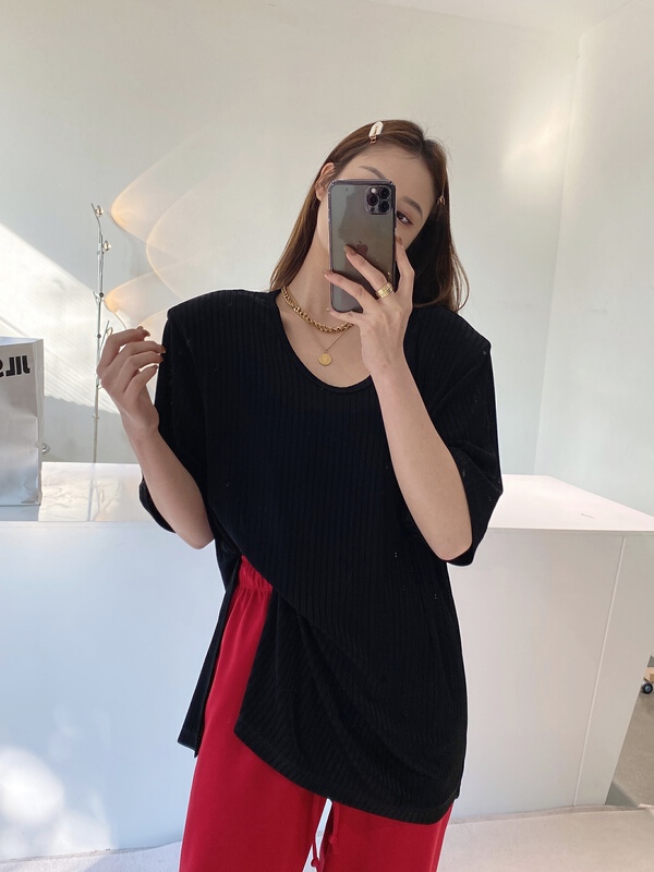 New year in early spring! [modern 197] Korean simple casual short sleeve T-shirt ys1-3128# zyh