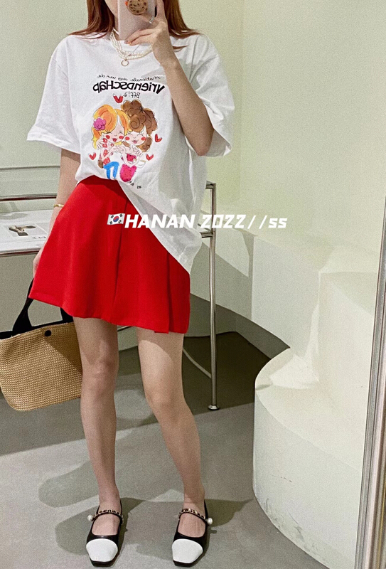 goods in stock! [Hanan] Korean versatile loose short sleeved T-shirt (without matching) ys1-6158# LSL