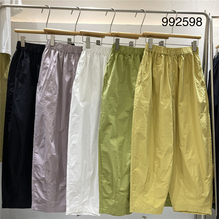 [twenty printed wood] versatile elastic waist comfortable casual pants 992598# L