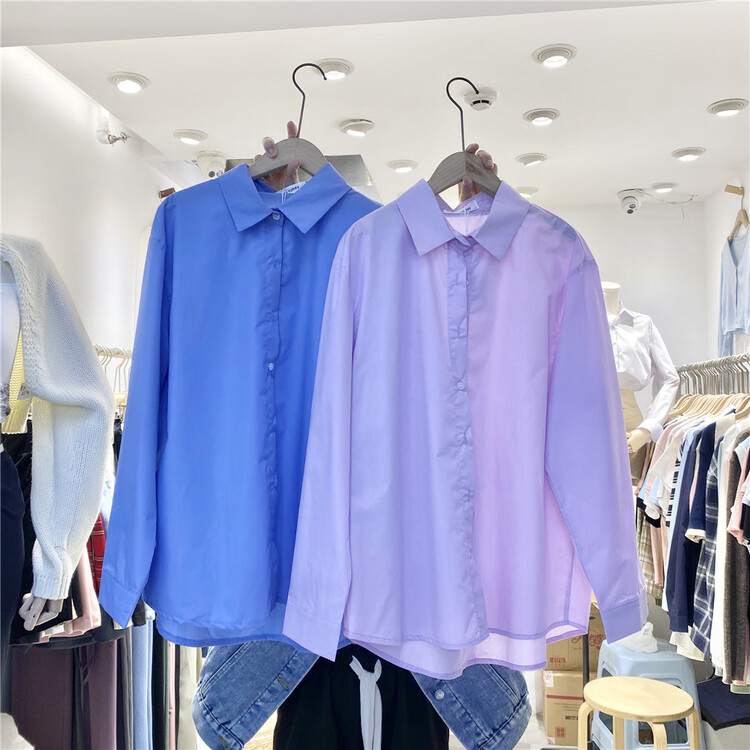 New in early summer! [miss sumey millet] Korean casual loose single breasted shirt 2388# HBx