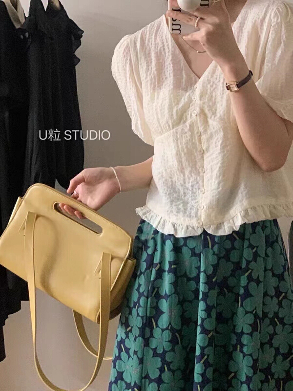 New in early summer! [U grain] Korean simple short sleeved shirt 5522# HBx
