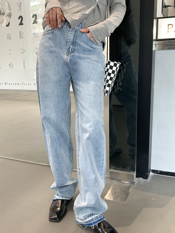 New year in early spring! [Hua Muzi] fashion pants with stitched holes in the hem jeans 70105# zxl