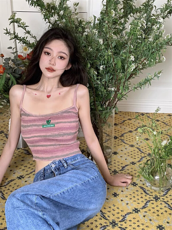 [jun.t] sweet Spice Girl stripe fashion vest / suspender 6033# PCZ