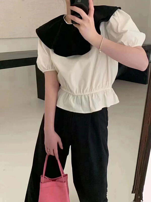 goods in stock! New in early summer! [tototellme] Korean version simple temperament shirt 20390# HBx