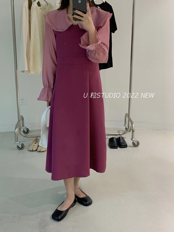 goods in stock! New year in early spring! [U grain] double layer doll neck temperament shirt 80080# HBx