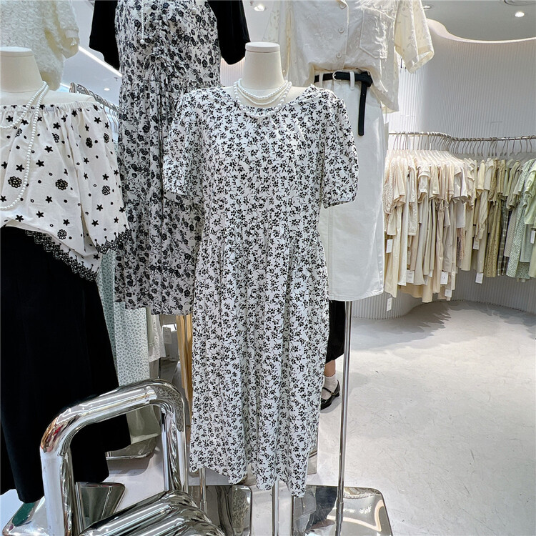 [her tell] vintage floral dress 5283# XYJ