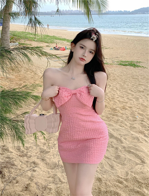 goods in stock! New year in early spring! [DS +] Korean slim strapless dress 3043# JJ