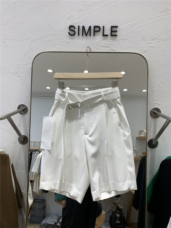 Comfortable and versatile simple casual shorts (with belt) k059# ZZL