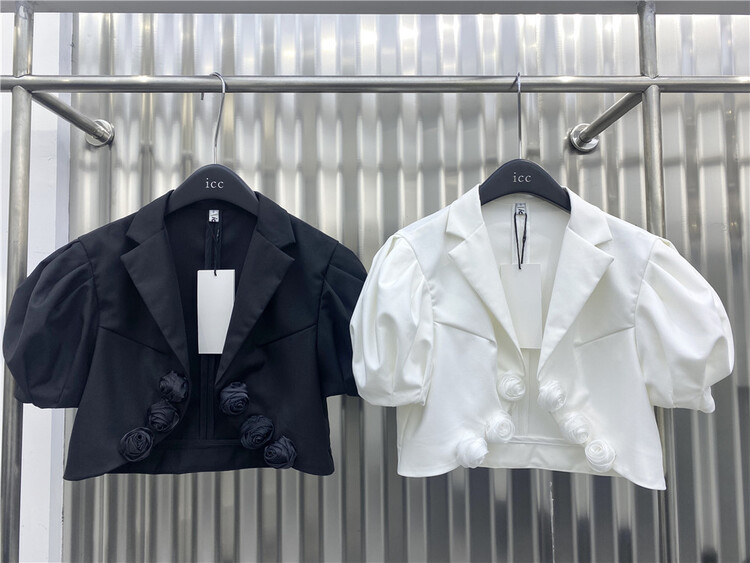 New in early summer! [ICC] solid color small flower breasted jacket 8105# WTT