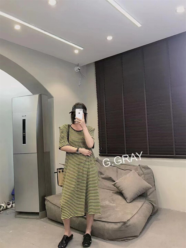 【G.GRAY】條紋淑女氣質連衣裙  30116#  L