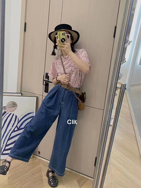 [Dido] straight wide leg loose jeans (with belt) 1615# LSW