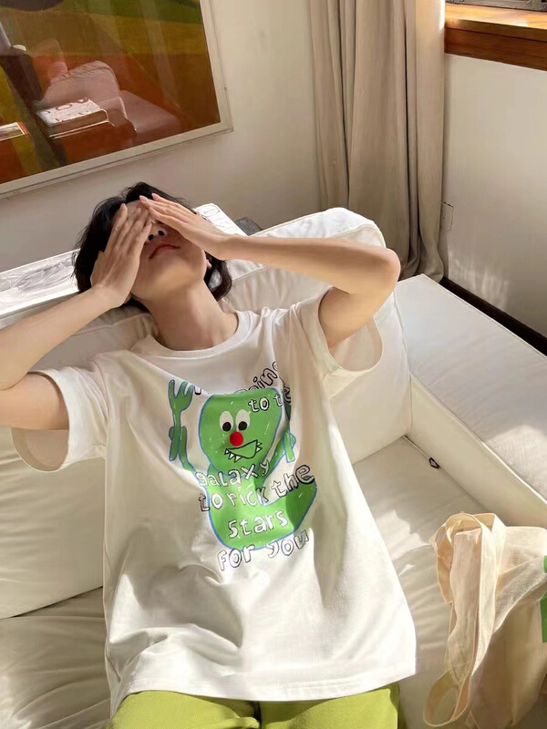 [j.2] Korean cartoon printed short sleeve T-shirt 5562# LSW