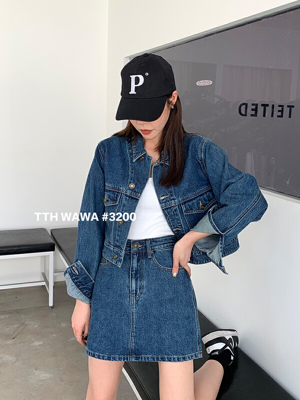 New year in early spring! [Wawa] Korean versatile casual denim coat 3200# XYJ