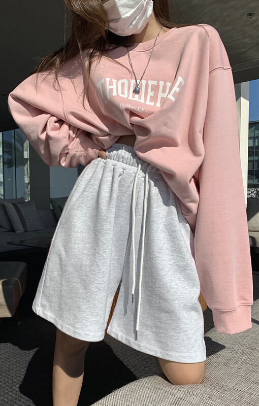 [11An] Korean elastic waist lace up loose casual shorts a6036# LSL