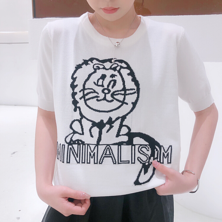 New in early summer! [S.J] lion letter embroidered sweater 6800# LSW
