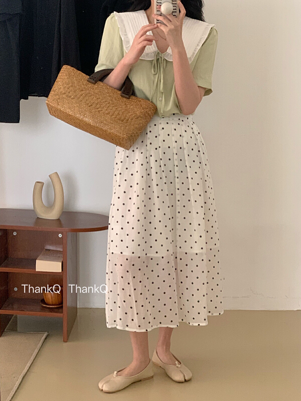 [thankq] wave point slim fashion skirt 6860# zjy
