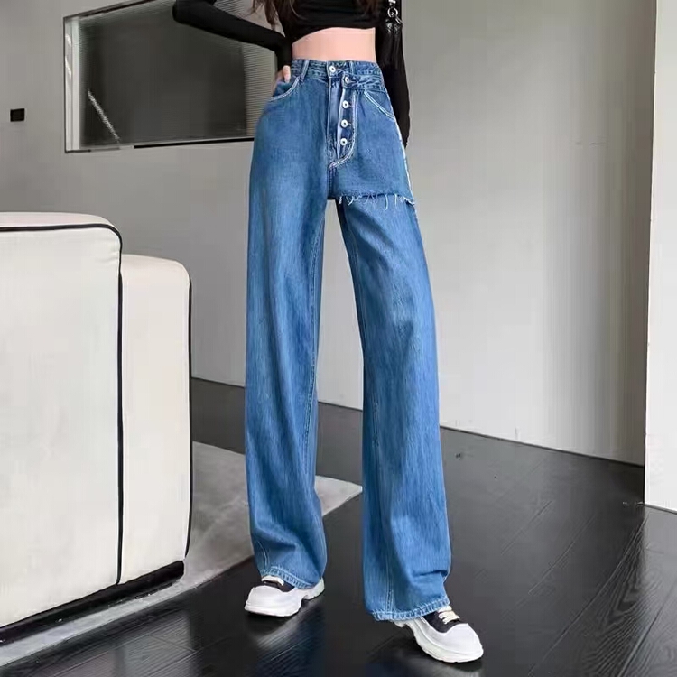 New year in early spring! [x2 Fansi feather] high waist foreign style mopping jeans 10032# WTT