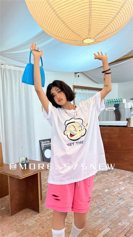 New in early summer! [more] casual cartoon printed short sleeve T-shirt 88106# ozq