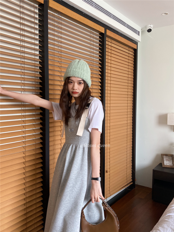 New year in early spring! [moss queen] simple clean color casual strap skirt 50131# ZSY