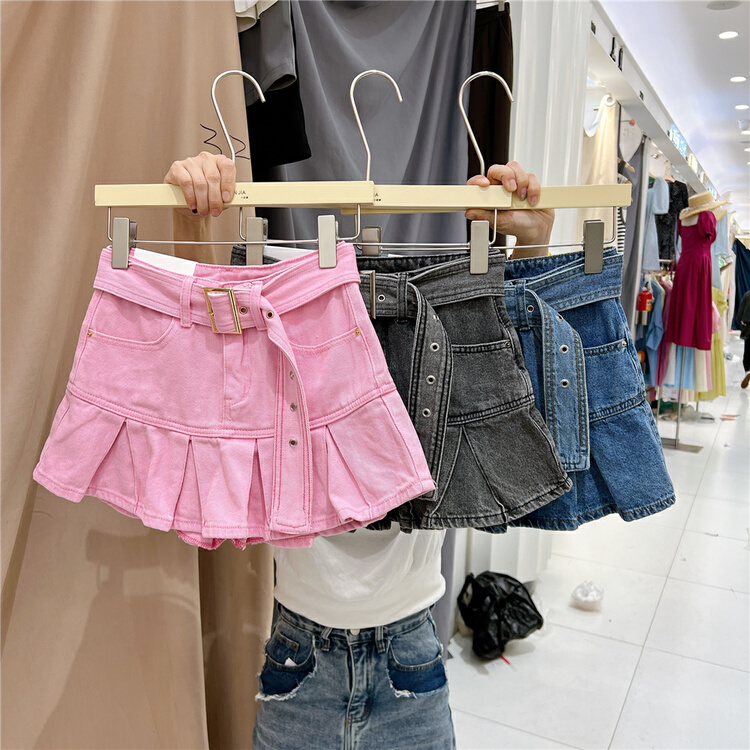 New in early summer! [Xiaoyan family] high waist simple and versatile skirt pants (with belt) 117# XYJ
