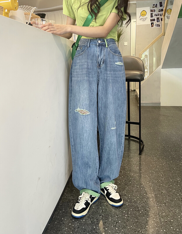 [en Xier] Korean loose wide leg jeans ea1269# L