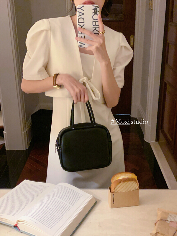 New in early summer! [Moxi] Korean style simple and versatile short sleeved shawl suit 6816# XJ