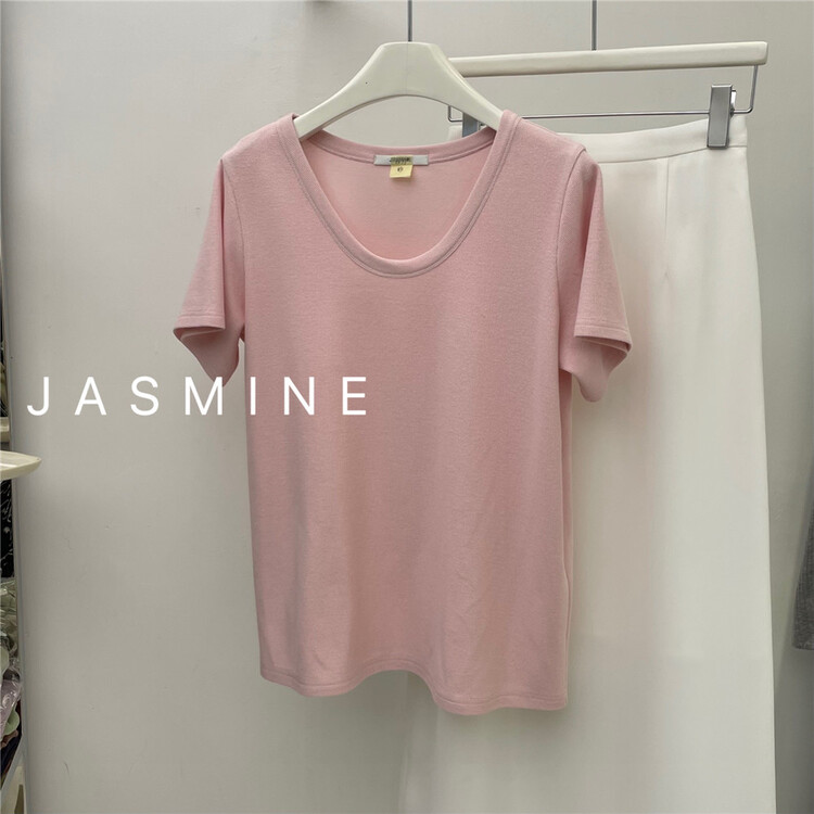初夏上新!【JASMINE】簡約純色氣質百搭短袖T恤  1577#  CLS