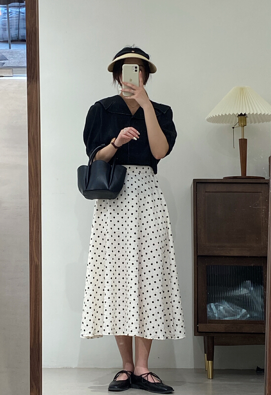 New in early summer! [chocolate] Korean Style Bubble Sleeve Shirt 20024# L