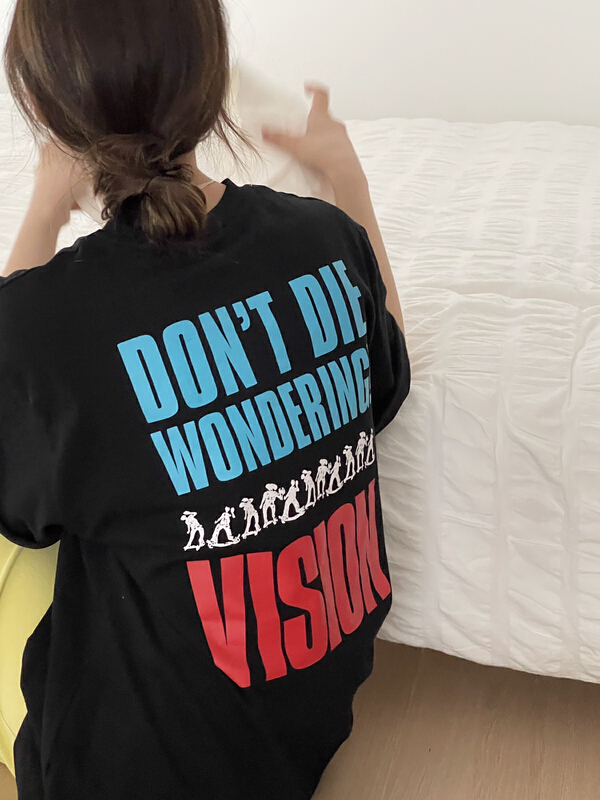 New in early summer! [on line] crew neck Pullover front and back printed short sleeve T-shirt 3358# lwy