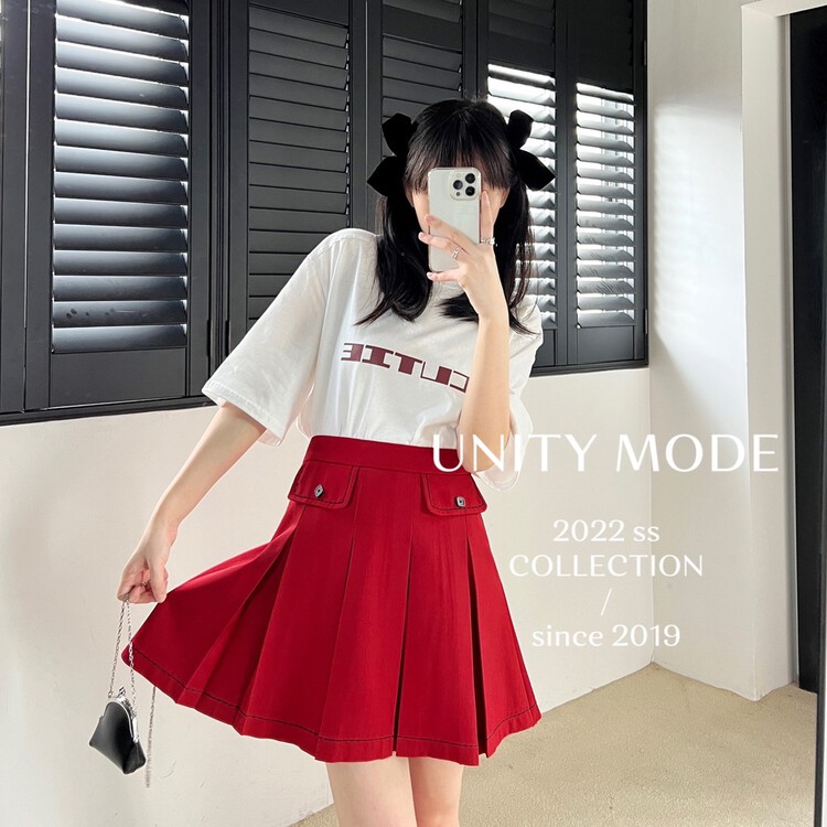 [unit] pleated fashion skirt 6506# cqw