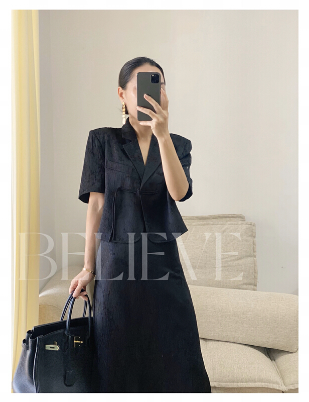 [believe] national style element exquisite texture suit + slim skirt suit bl8821# cqw