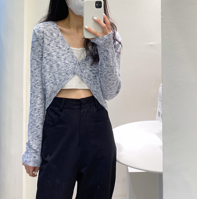 New year in early spring! [ISO Korean] versatile V-neck one button knit cardigan 1317# hjy