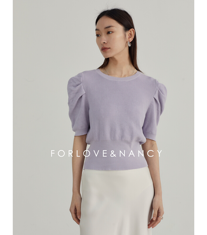 New year in early spring! [FN] Korean version gentle style bubble sleeve short sleeve sweater na2ms4185# cqw