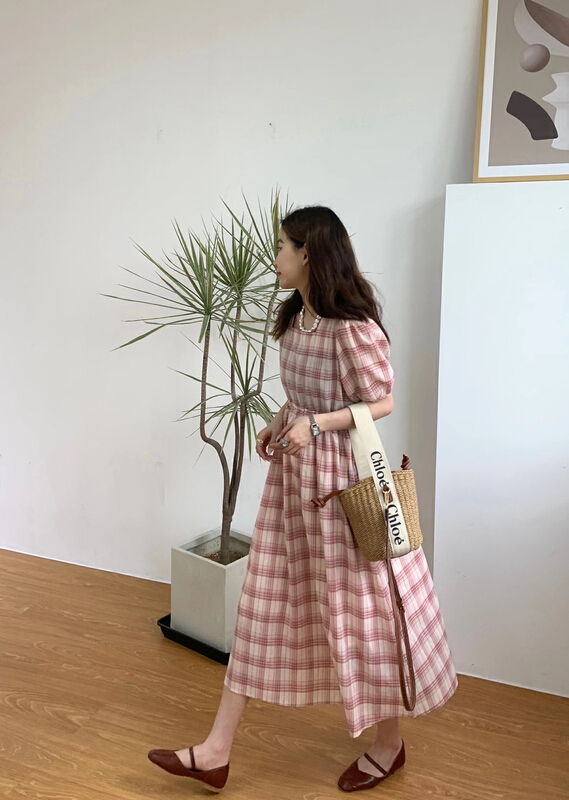 Spot! New in early summer! [ZA] Loose Casual Square Neck High Waist Dress 18290# LSL