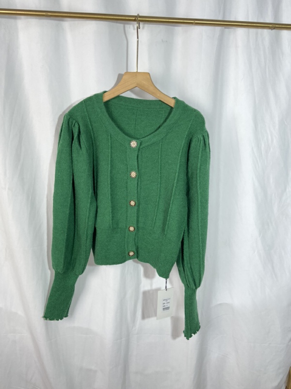 New in early summer! [Yi show shop] Vintage knit cardigan 943# CL with round neck and button design