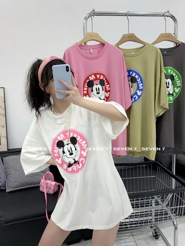 [seven 7] Mickey print Pullover short sleeve T-shirt 8177# WTT