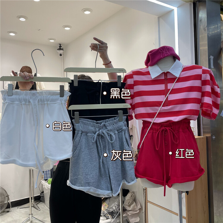 [Julia] Korean slim and versatile lace up casual shorts ys1-972# PCZ