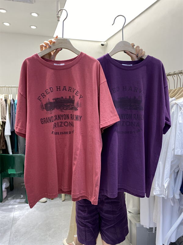 New in early summer! [sanbara] letter train short sleeve T-shirt 9358# LSW