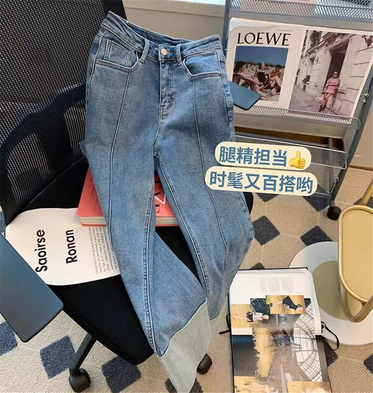 New summer style! [suxinlan] elastic small straight tube Korean slim jeans 35200# LSL